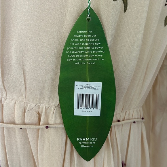 NWT-FARM Rio- Romantic Nature Cream floral maxi dress - Picture 10 of 13